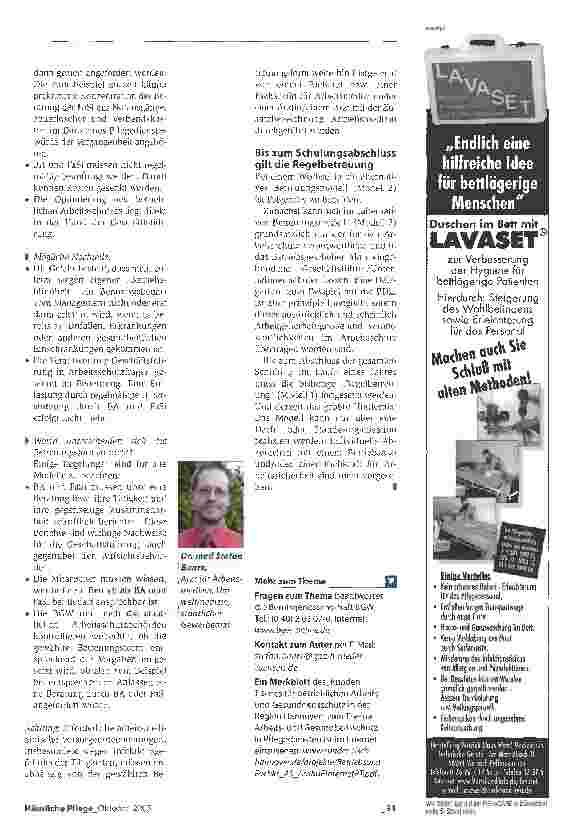 Vorschauseite 4: Beratung zum Arbeitsschutz: Kleine Dienste haben die Wahl