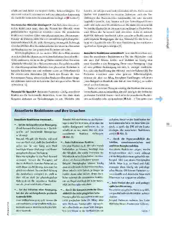 Vorschauseite 2: Hintergrundwissen: assoziierte Reaktionen Vorläufer der Spastik