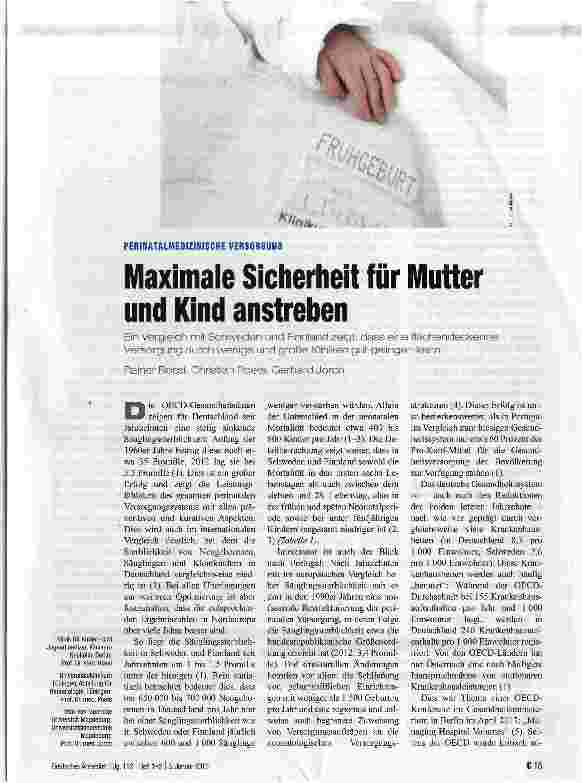 Vorschauseite 1: Maximale Sicherheit für Mutter und Kind anstreben