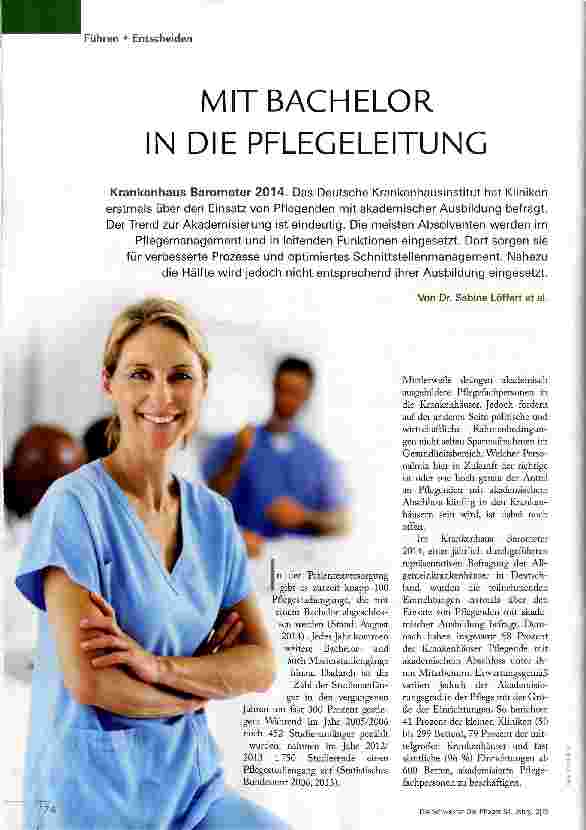 Vorschauseite 1: MIT BACHELOR IN DIE PFLEGELEITUNG