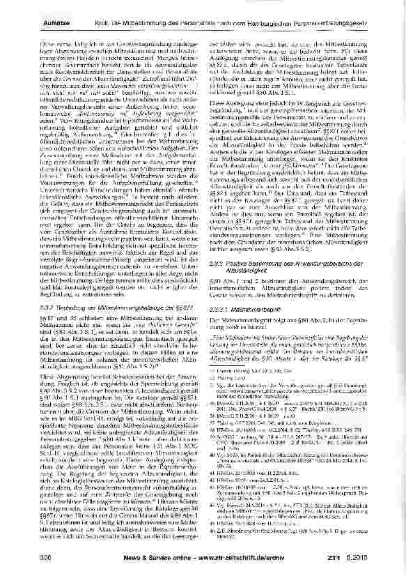 Vorschauseite 4: Die Mitbestimmung des Personalrats nach dem novellierten Hamburgischen Personalvertretungsgesetz