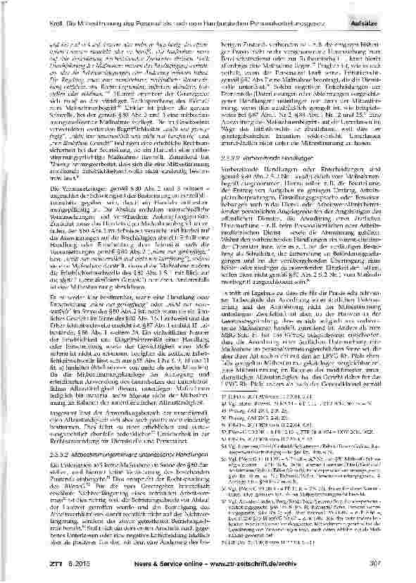 Vorschauseite 5: Die Mitbestimmung des Personalrats nach dem novellierten Hamburgischen Personalvertretungsgesetz