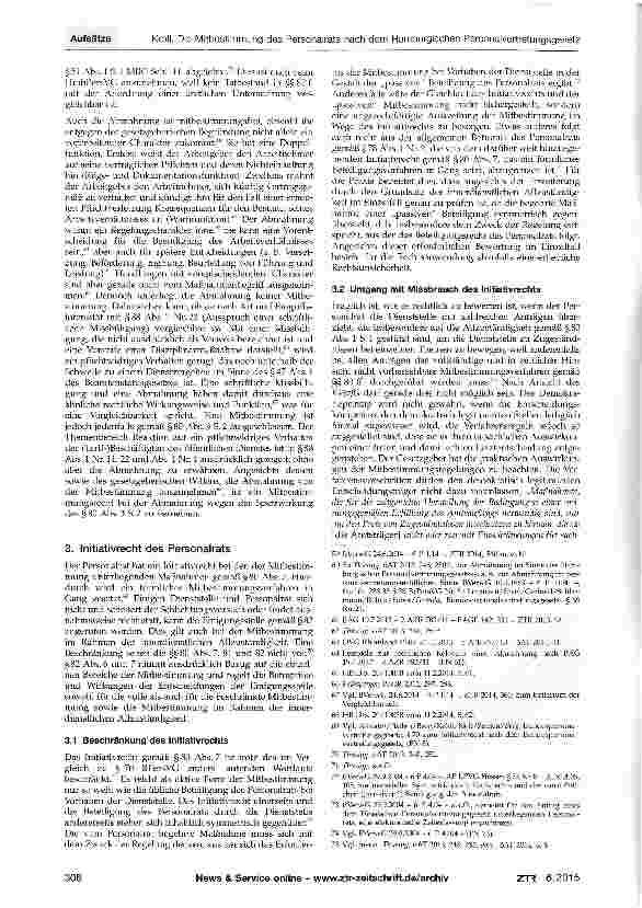 Vorschauseite 6: Die Mitbestimmung des Personalrats nach dem novellierten Hamburgischen Personalvertretungsgesetz