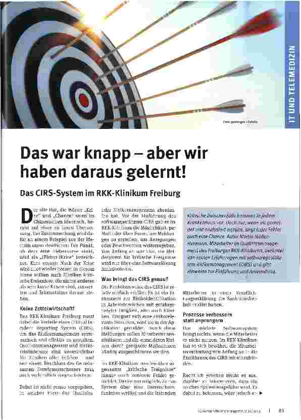 Vorschauseite 1: Das war knapp - aber wir haben daraus gelernt!