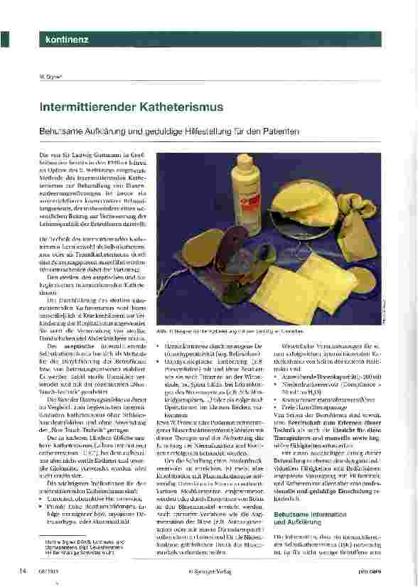 Vorschauseite 1: Intermittierender Katheterismus