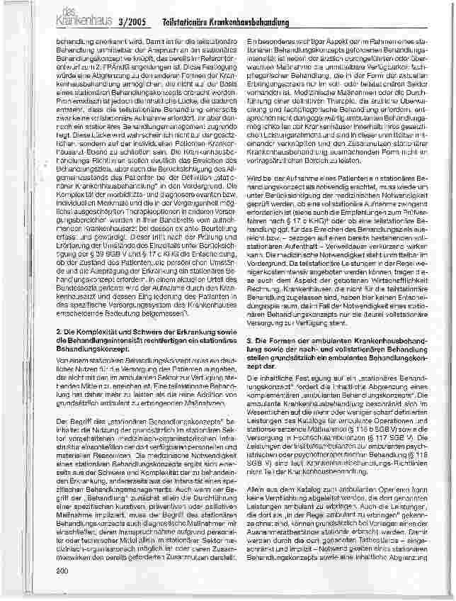 Vorschauseite 5: Teilstationäre Krankenhausbehandlung im DRG-ZeitalterMedizinische Notwendigkeit trotz unklar definierter Schnittstellen