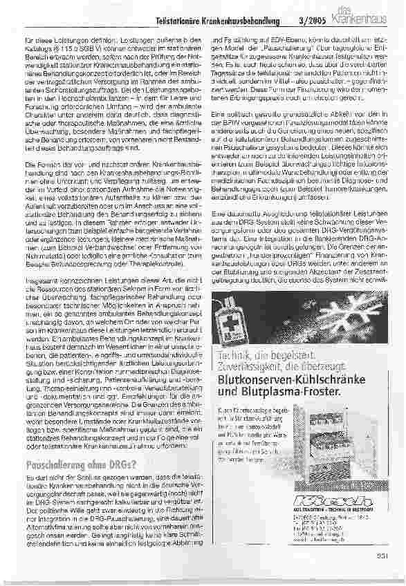 Vorschauseite 6: Teilstationäre Krankenhausbehandlung im DRG-ZeitalterMedizinische Notwendigkeit trotz unklar definierter Schnittstellen