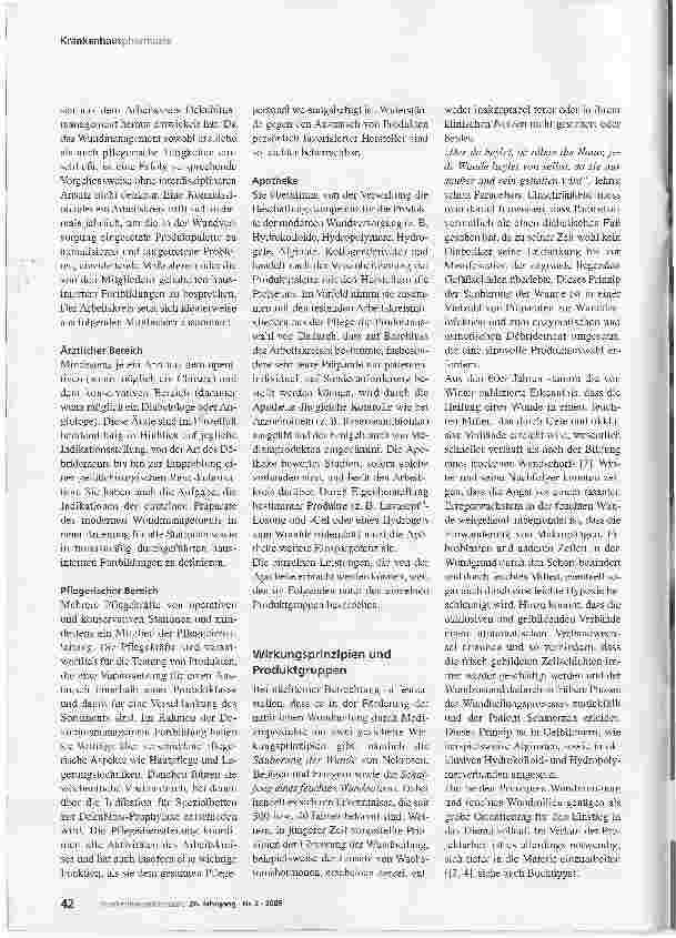 Vorschauseite 2: Behandlung chronischer Wunden - Die Rolle des Krankenhausapothekers