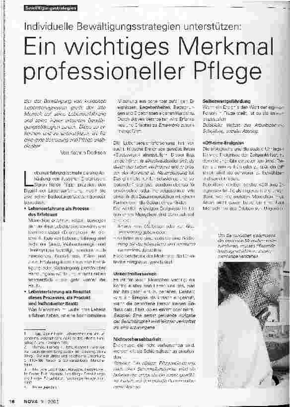 Vorschauseite 1: Ein wichtiges Merkma professioneller Pflege