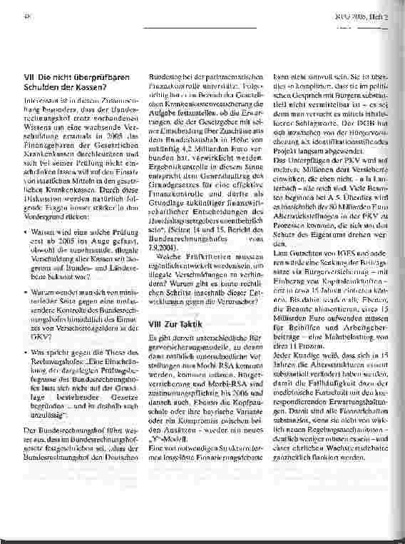 Vorschauseite 6: Blick auf das gesamte System fehlt - Nach der Bürgerversicherung jetzt auch noch der Morbi-RSA