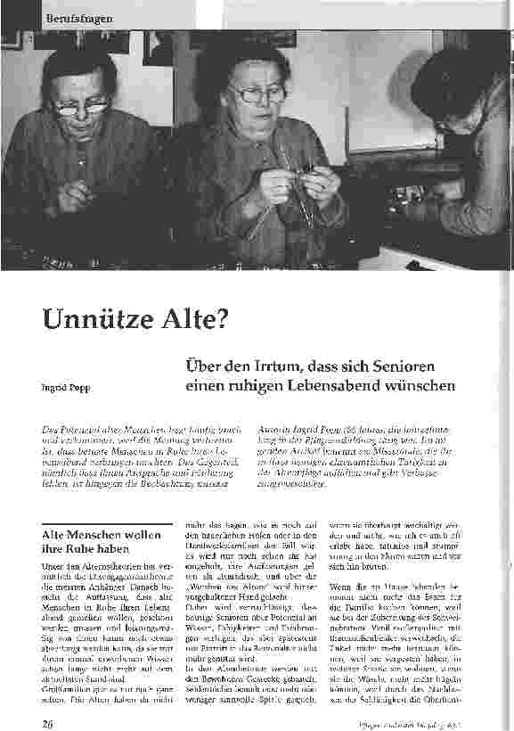 Vorschauseite 1: Unnütze Alte?