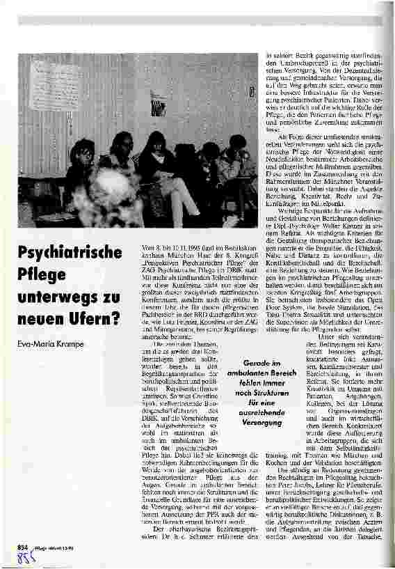 Vorschauseite 1: Psychiatrische Pflege unterwegs zu neuen Ufern?