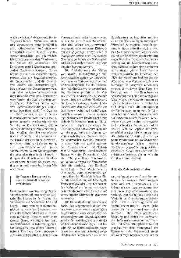 Vorschauseite 3: Perspektiven der Verbraucherund Gesundheitspolitik