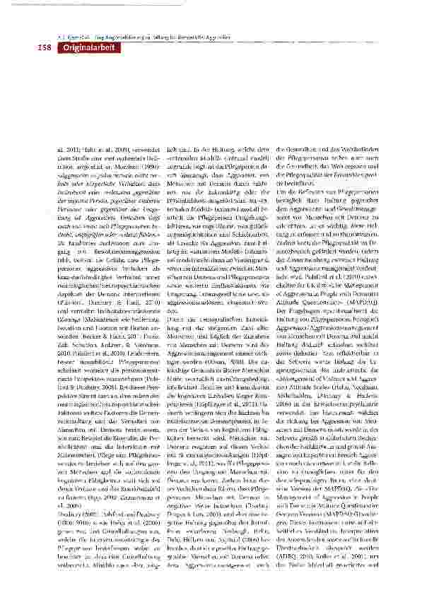Vorschauseite 2: Inhaltsvalidierung des Fragebogens «The Manage-ment of Aggression in People with Dementia Attitüde Questionnaire German Version» (MAPDAQ-G)