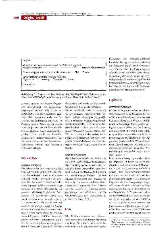 Vorschauseite 4: Inhaltsvalidierung des Fragebogens «The Manage-ment of Aggression in People with Dementia Attitüde Questionnaire German Version» (MAPDAQ-G)