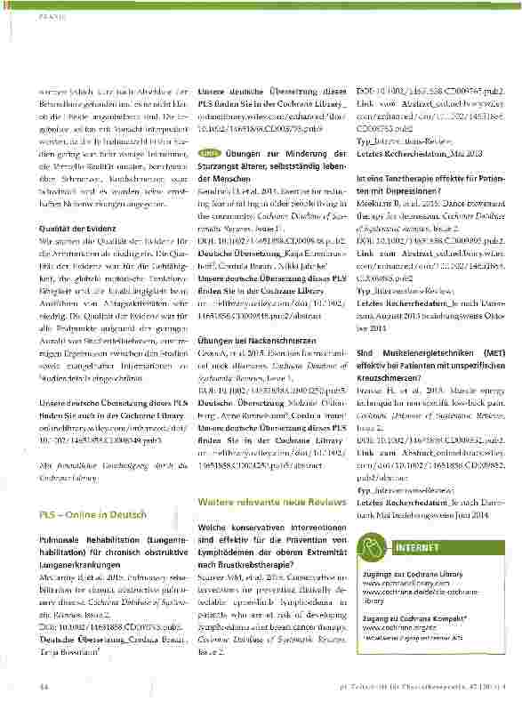 Vorschauseite 3: Cochrane-Update 4 2015