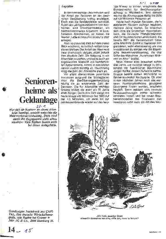 Vorschauseite 1: Seniorenheime als Geldanlage