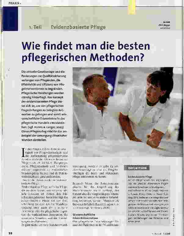 Vorschauseite 1: Wie findet man die besten pflegerischen Methoden?1. Teil
