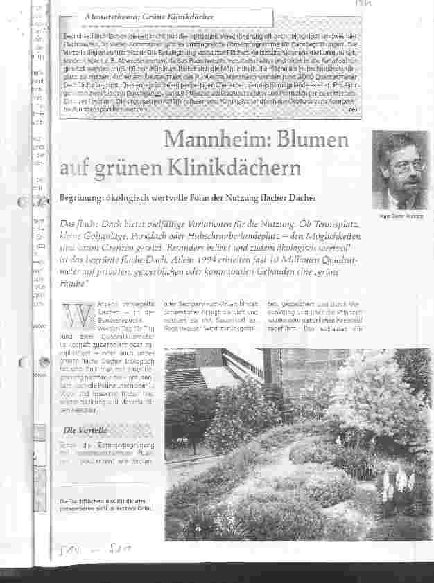 Vorschauseite 1: Mannheim: Blumen auf grünen Klinkdächern Begrünung: ökologisch wertvolle Form der Nutzung flacher Dächer