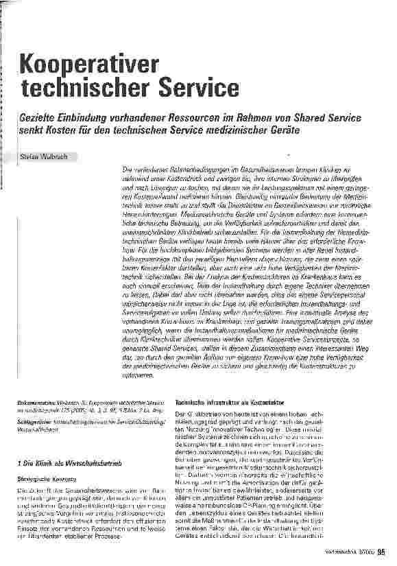 Vorschauseite 1: Kooperativer technischer Service