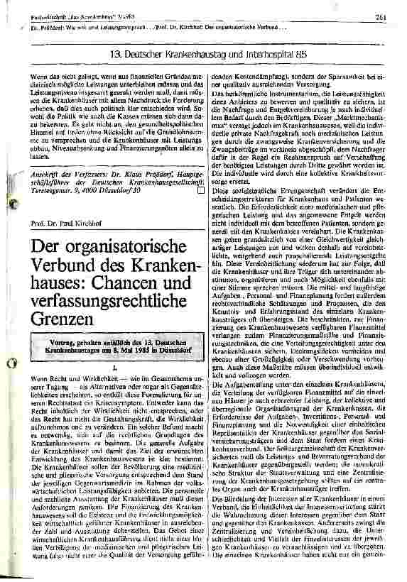 Vorschauseite 1: Der organisatorische Verbund des Krankenhauses : Chancen und verfassungsrechtliche Grenzen