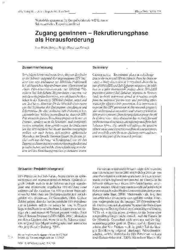 Vorschauseite 1: Zugang gewinnen - Rekrutierungphase als Herausforderung