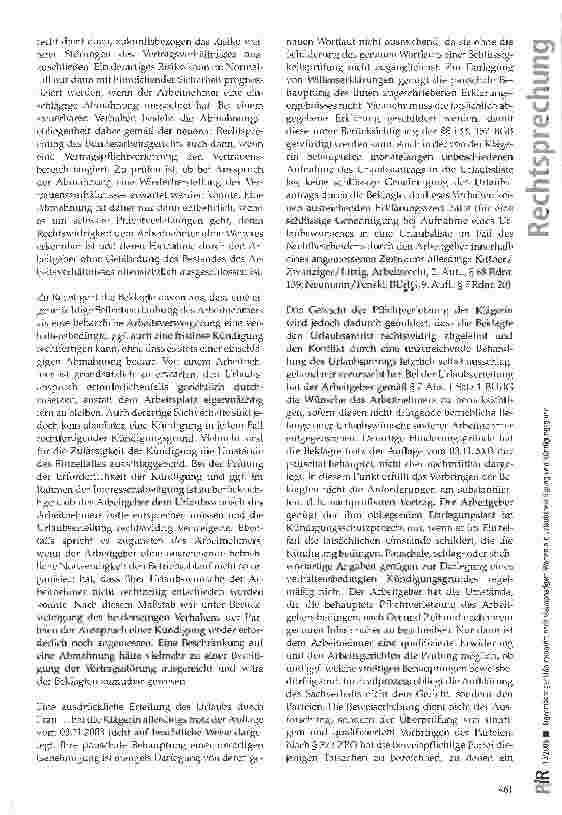 Vorschauseite 3: Eigenmächtiger Urlaubsantritt nach viermonatigem Warten auf Urlaubsbewilligung kein Kündigungsgrund