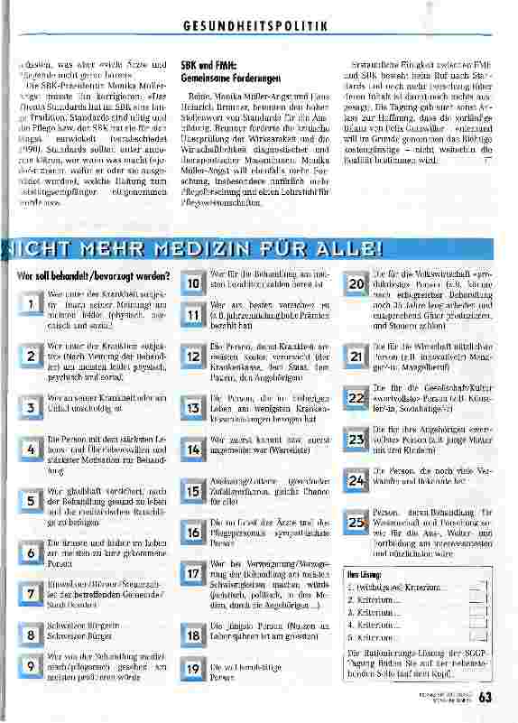 Vorschauseite 3: Von Überflüssigem in Medizin und Pflege SGGP-Tagung: Wieviel und welche Medizin brauchen wir?