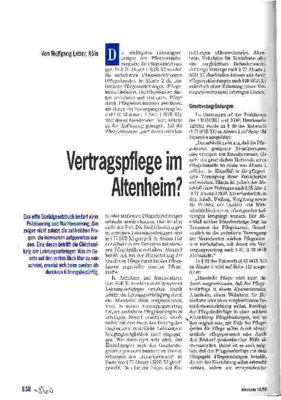 Vorschauseite 1: Vertragspflege im Altenheim?