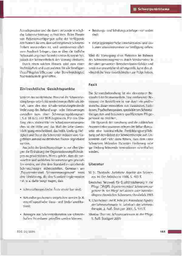 Vorschauseite 4: Schmerztherapie - Herausforderung für die PraxisEine juristische Bestandsaufnahme