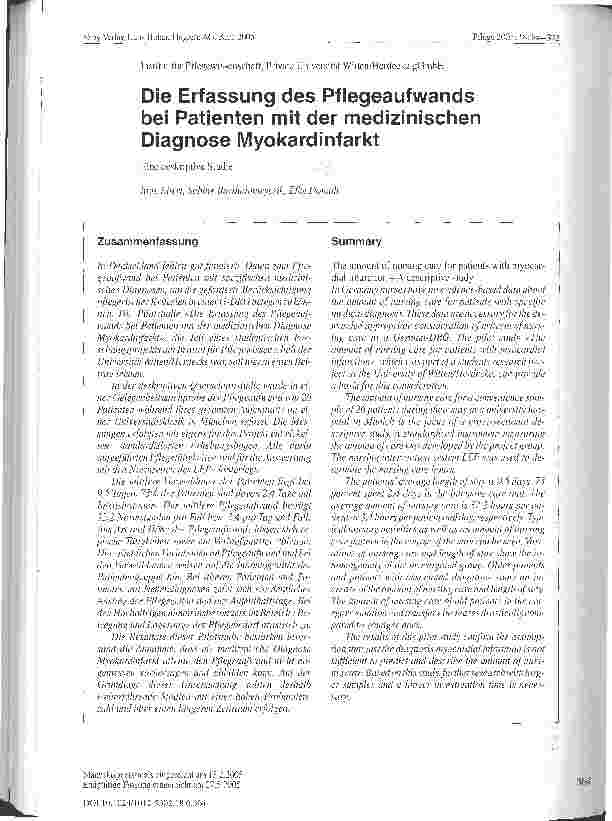 Vorschauseite 1: Die Erfassung des Pflegeaufwands bei Patienten mit der medizinischen Diagnose Myokardinfarkt