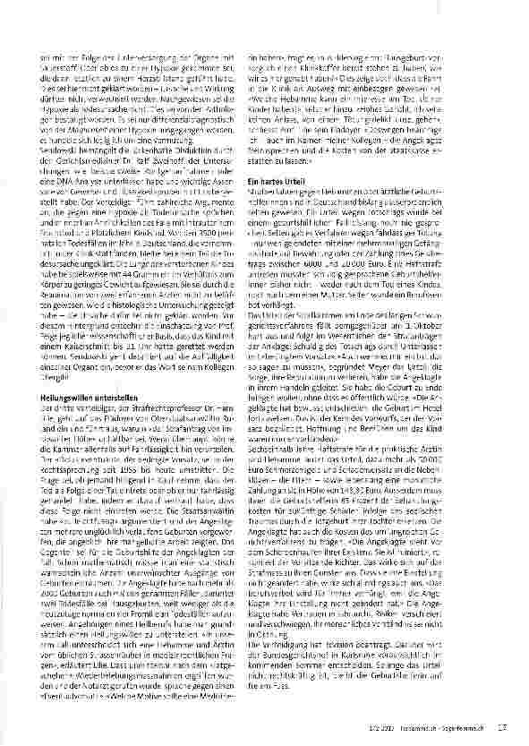 Vorschauseite 6: Prozess gegen Geburtshelferin: Schuldig des Totschlags