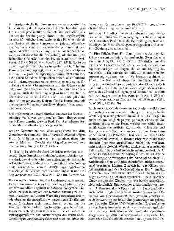 Vorschauseite 6: Medizinische Gutachter müssen Abweichen von Leitlinien nachvollziehbar begründen