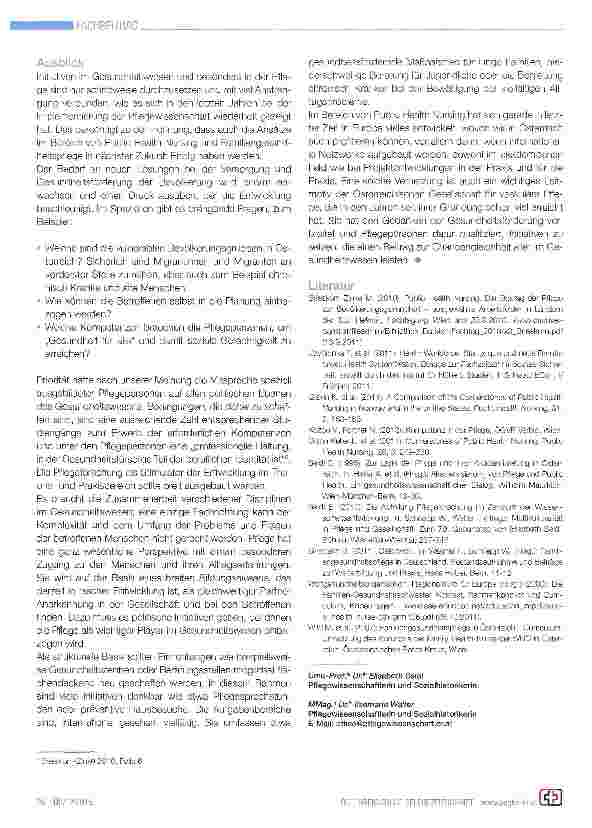 Vorschauseite 3: Die österreichische „Fürsorgeschwester und die „Gesundheitsund Krankenschwester Public Health
