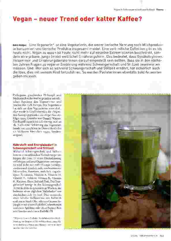 Vorschauseite 1: Vegan - neuer Trend oder kalter Kaffee?