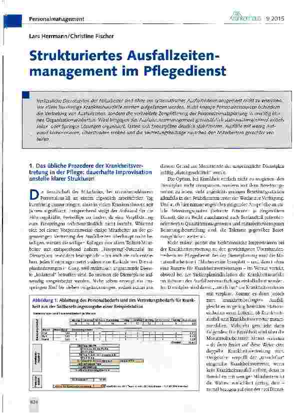 Vorschauseite 1: Strukturiertes Ausfallzeitenmanagement im Pflegedienst