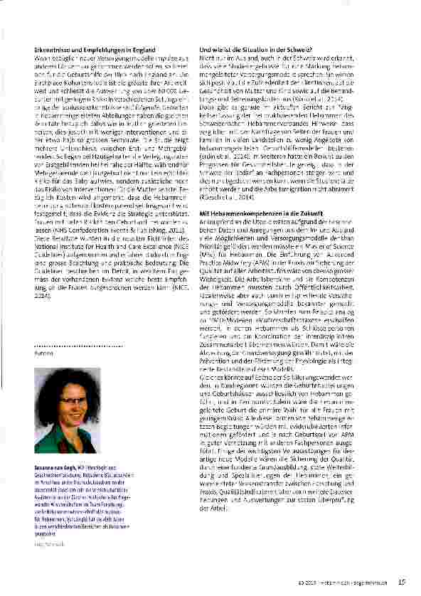 Vorschauseite 2: Wie sehen künftige Versorgungsmodelle für die Mutterschaft aus?