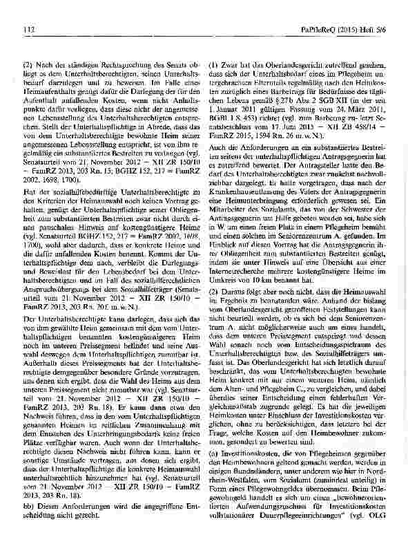 Vorschauseite 4: Unterhaltsbedarf bei Heimaufenthalt eines Elternteils