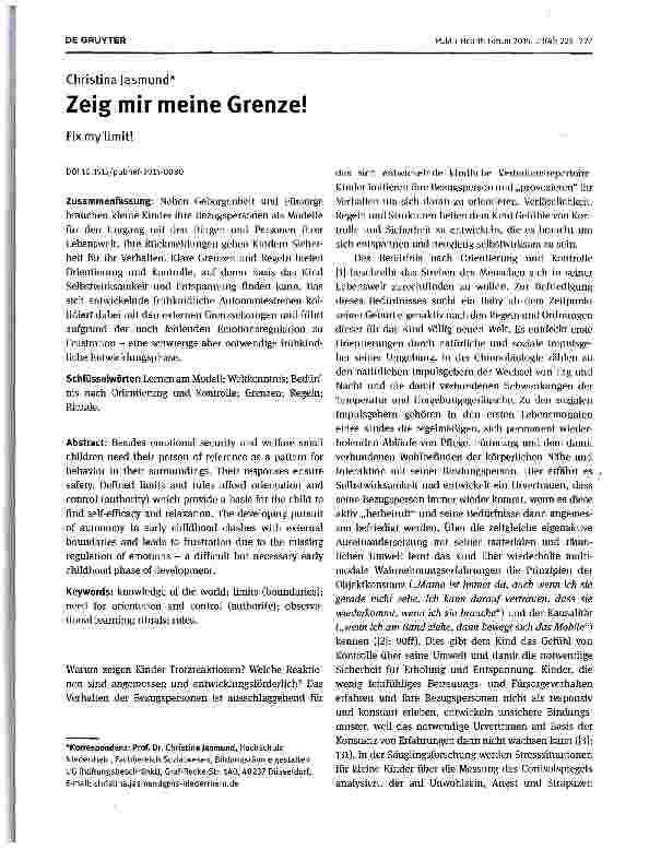 Vorschauseite 1: Zeig mir meine Grenze!