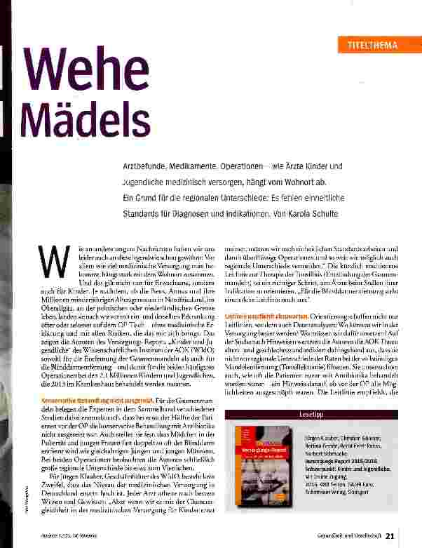 Vorschauseite 2: Wohl und Wehe bei Jungs und Mädels