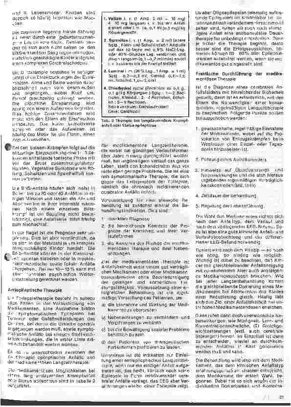 Vorschauseite 2: Kinderheilkunde 43.Folge: Die cerebralen Anfallsleiden im Kindesalter - Diagn./Therapie