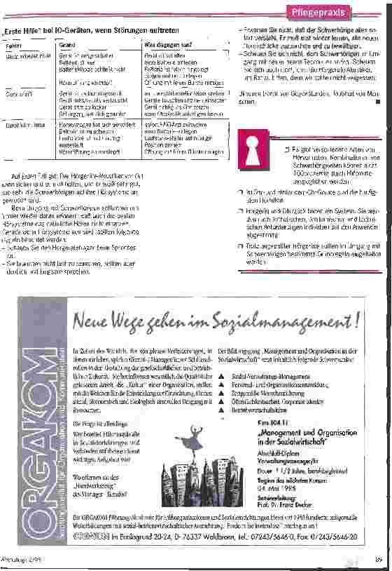 Vorschauseite 4: Taubheit trennt Individuell angepaßte Hörgeräte ermöglichen Kommunikation