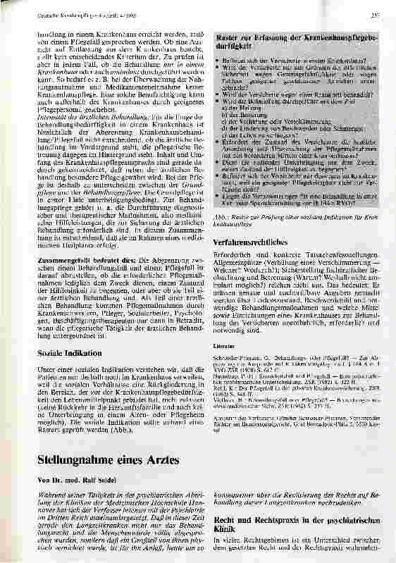 Vorschauseite 2: Behandlungsfall oder Pflegefall - Abgrenzungskriterien aus juristischer und ärztlicher SichtTAP, 0, 16
