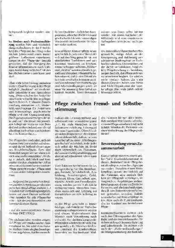 Vorschauseite 6: Im Mittelpunkt: Der Mensch? Vom Werden der Pflege Teil 1