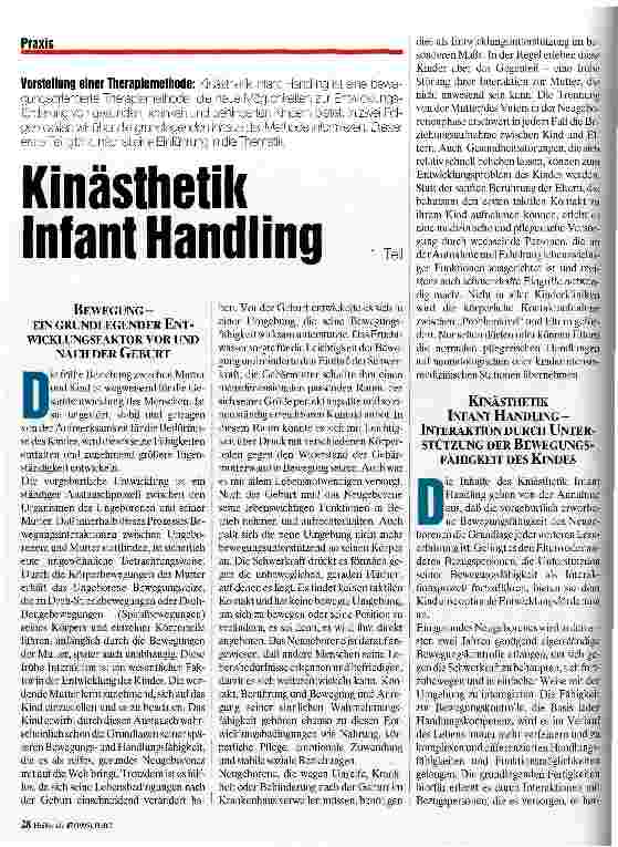 Vorschauseite 1: Kinästhetik Infant Handlung Vorstellung einer Therapiemethode