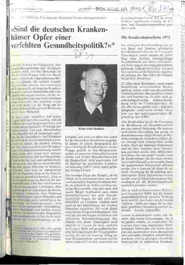Vorschauseite 1: Sind die deutschen Krankenhäuser Opfer einer verfehlten Gesundheitspolitik?