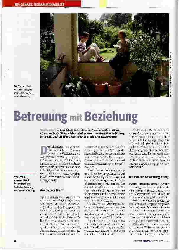 Vorschauseite 1: Betreuung mit Beziehung