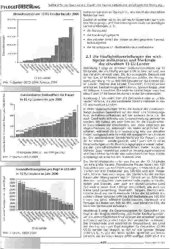 Vorschauseite 3: Quantitative und qualitativeAspekte medizinischer und pflegerischer VersorgungIhre möglichen Auswirkungen auf die Mortalitätnach den Ergebnissen zweier internationalvergleichend a…