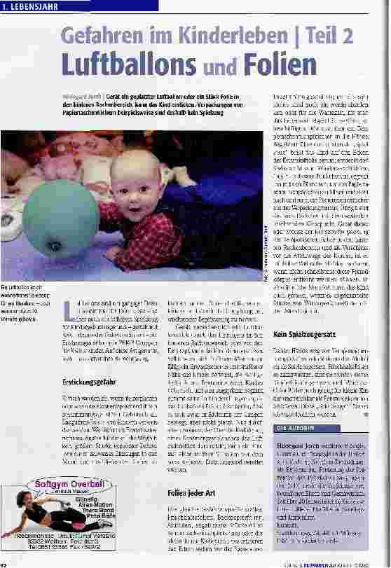 Vorschauseite 1: Gefahren im Kinderleben Teil 2Luftballons und Folien
