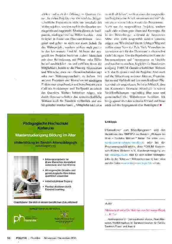 Vorschauseite 5: Gemeinschaftlich wohnen Ein Zukunftsthema für alle Generationen